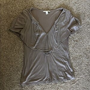 Banana Republic Taupe Layered V-Neck Short Sleeve Blouse